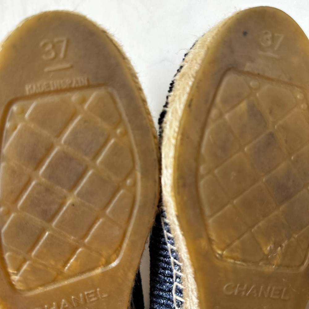 CHANEL 🩵 Espadrilles Blue Canvas size 37 - Picture 8 of 14